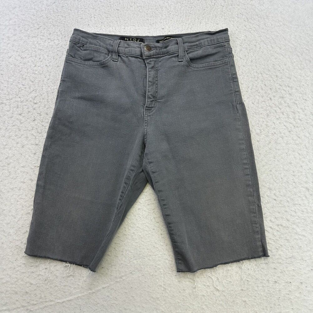 NYDJ Jean Short Womens 16P Petite Gray Cut Off Tummy Tuck Stretch Mid Rise